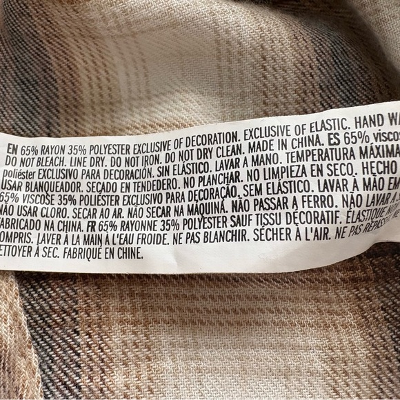 VTG 90s Y2K Forever 21 Brown Flannel Asymmetrical Babydoll Slip Dress S Western - Picture 10 of 12